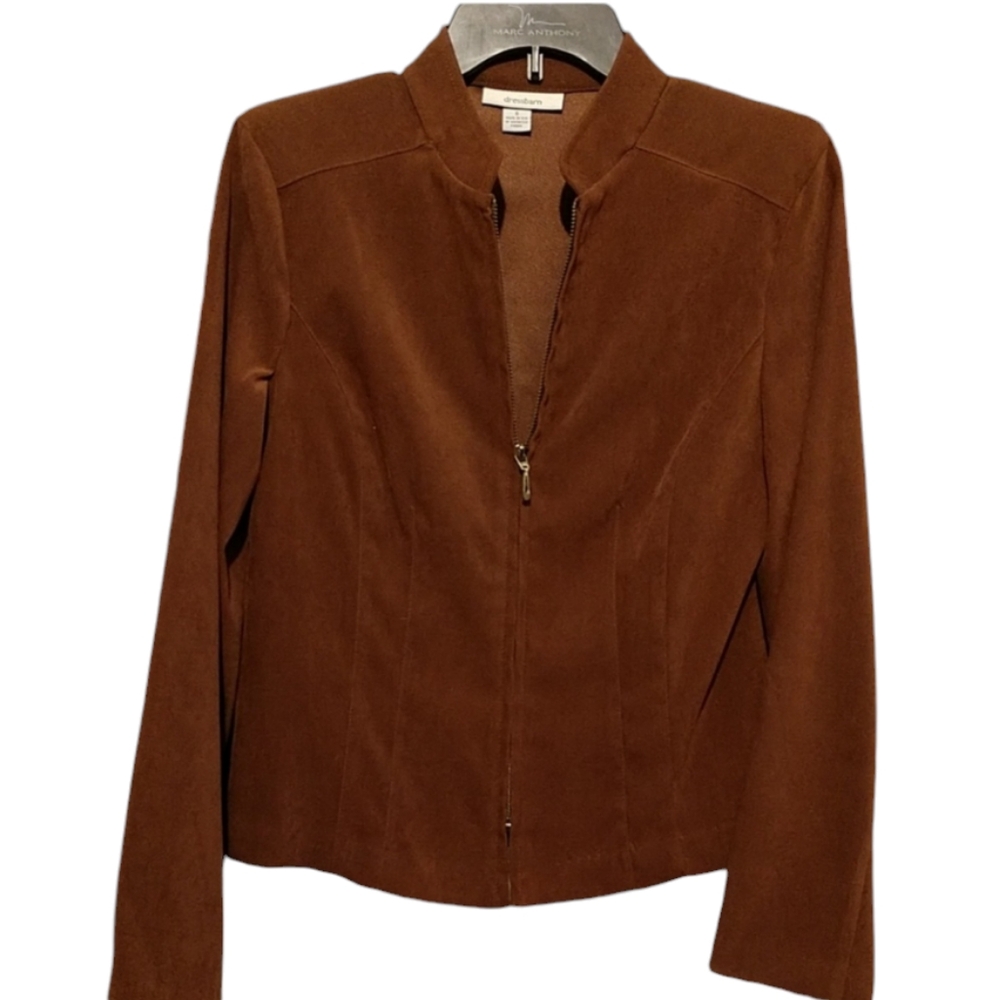Brown Dressbarn Zip Up Lightweight Jacket sz Small